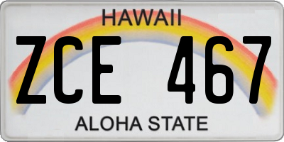 HI license plate ZCE467