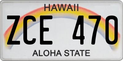 HI license plate ZCE470