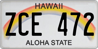HI license plate ZCE472