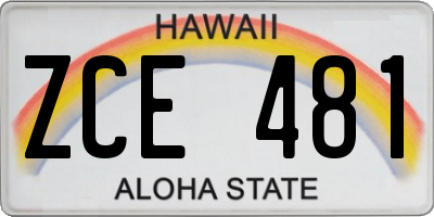 HI license plate ZCE481