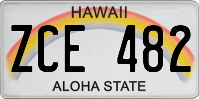 HI license plate ZCE482