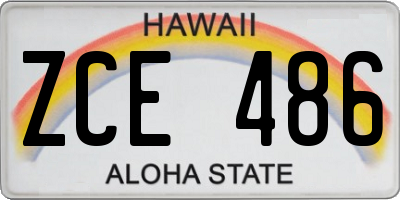 HI license plate ZCE486