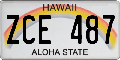 HI license plate ZCE487