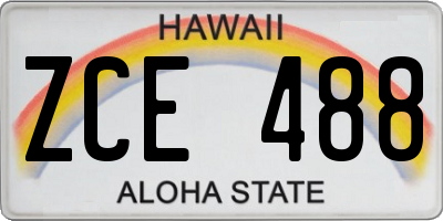 HI license plate ZCE488