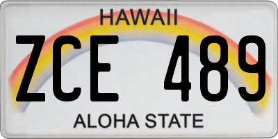 HI license plate ZCE489