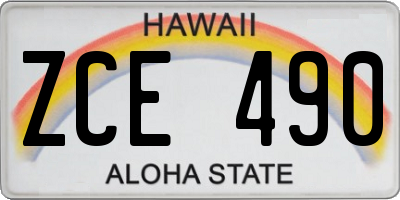 HI license plate ZCE490