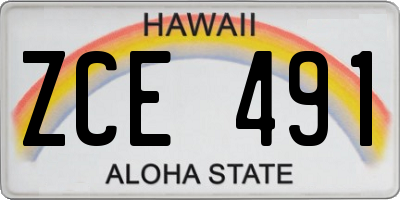 HI license plate ZCE491