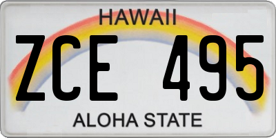 HI license plate ZCE495
