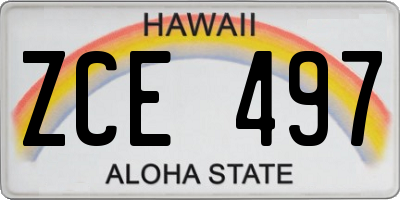 HI license plate ZCE497