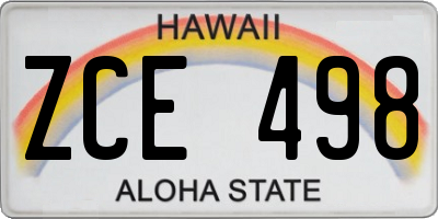 HI license plate ZCE498