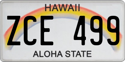 HI license plate ZCE499