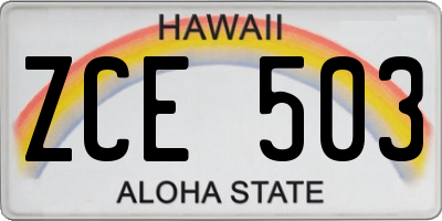 HI license plate ZCE503