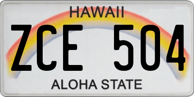 HI license plate ZCE504