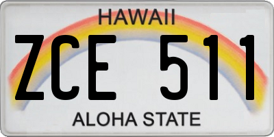 HI license plate ZCE511