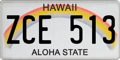 HI license plate ZCE513