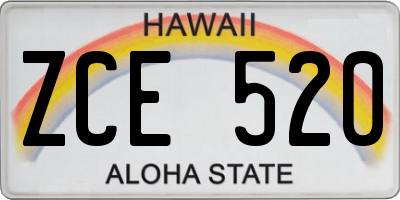 HI license plate ZCE520