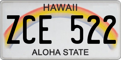 HI license plate ZCE522