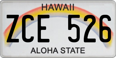 HI license plate ZCE526