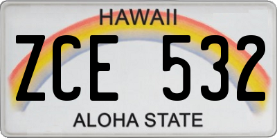 HI license plate ZCE532