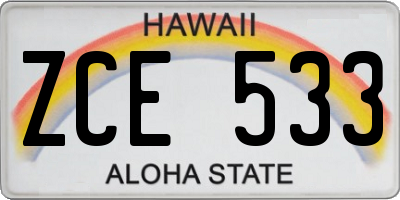 HI license plate ZCE533