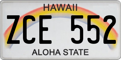 HI license plate ZCE552