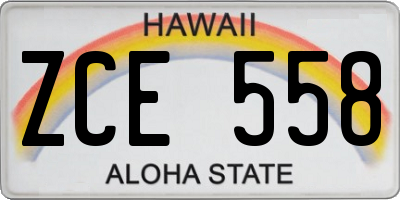 HI license plate ZCE558