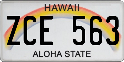 HI license plate ZCE563