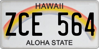 HI license plate ZCE564