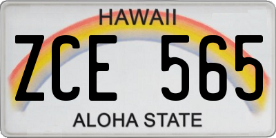 HI license plate ZCE565