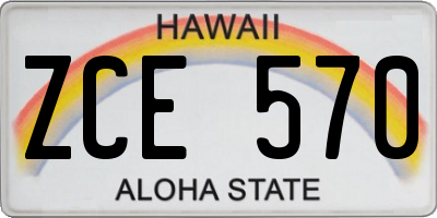 HI license plate ZCE570