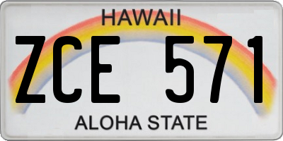 HI license plate ZCE571