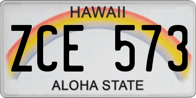 HI license plate ZCE573