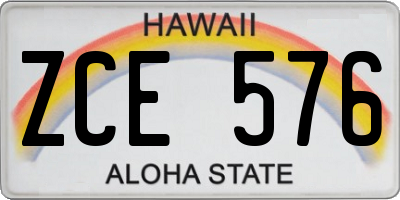 HI license plate ZCE576