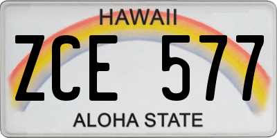 HI license plate ZCE577