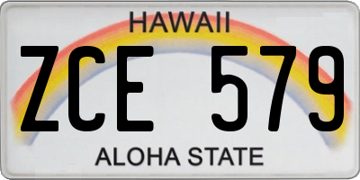 HI license plate ZCE579