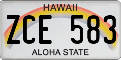HI license plate ZCE583
