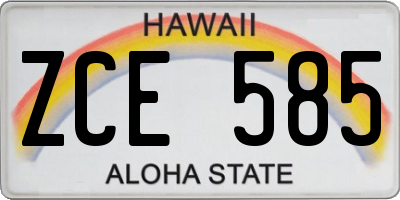 HI license plate ZCE585