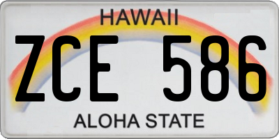 HI license plate ZCE586