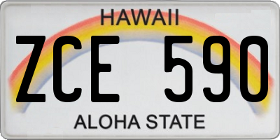 HI license plate ZCE590