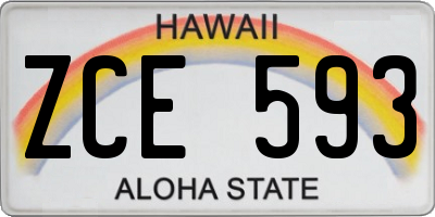 HI license plate ZCE593