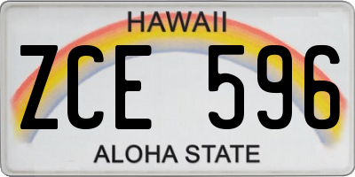 HI license plate ZCE596