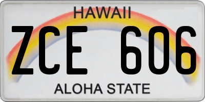 HI license plate ZCE606