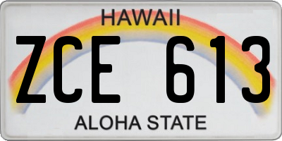 HI license plate ZCE613