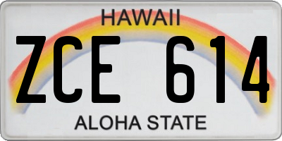 HI license plate ZCE614