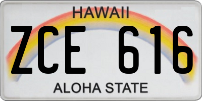 HI license plate ZCE616