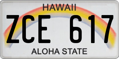 HI license plate ZCE617