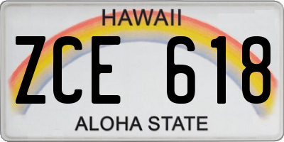 HI license plate ZCE618