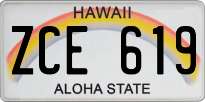 HI license plate ZCE619
