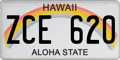 HI license plate ZCE620