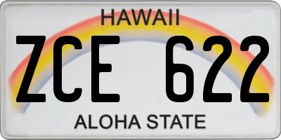 HI license plate ZCE622